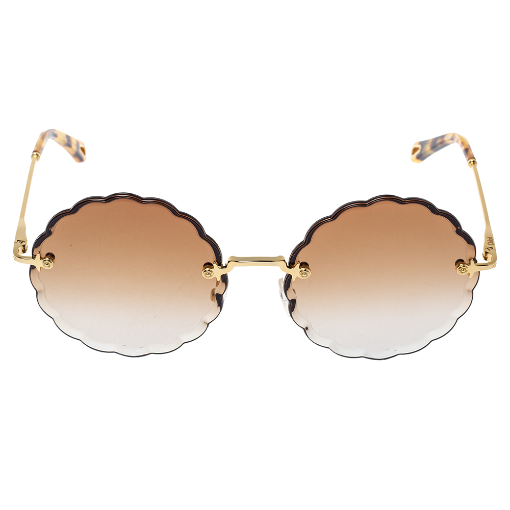 

Chloe Brown Gradient CE142S Scalloped Sunglasses