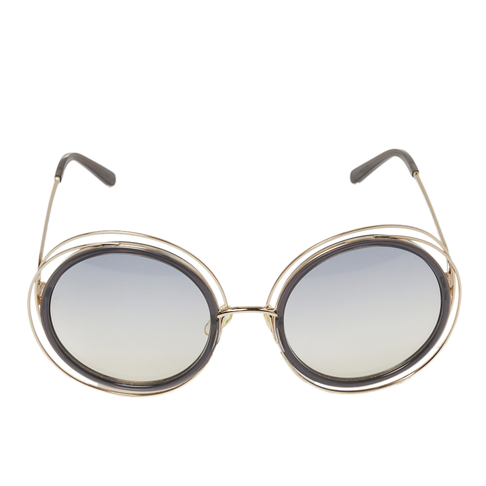 

Chloé Gold & Grey / Grey Gradient CE 120/S Carlina Round Sunglasses
