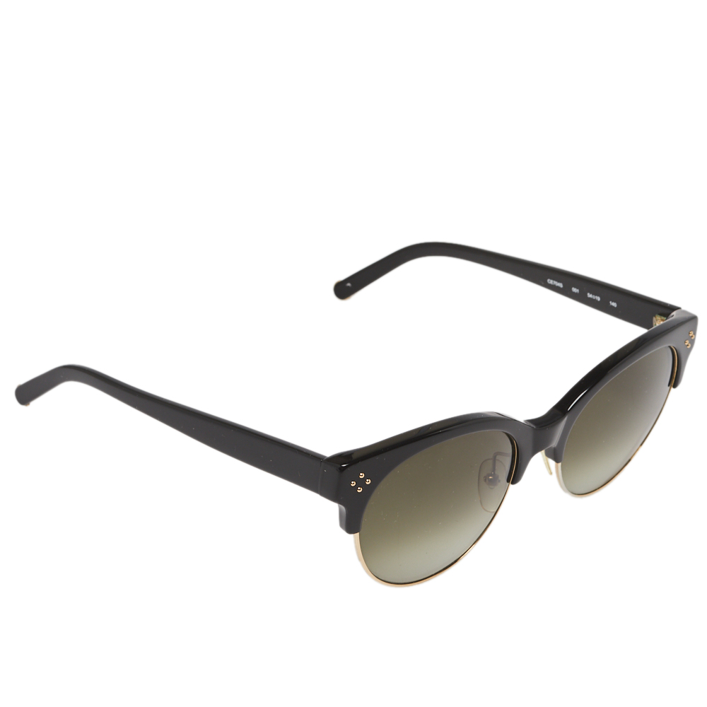 Pre-owned Chloé Black/green Gradient Ce704s Boxwood Clubmaster Sunglasses