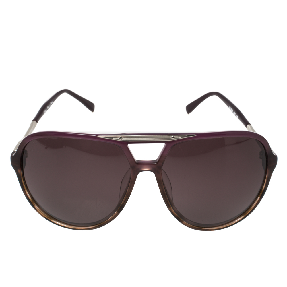 

Chloé Purple Havana/ Purple CL2224 Oversized Navigator Sunglasses