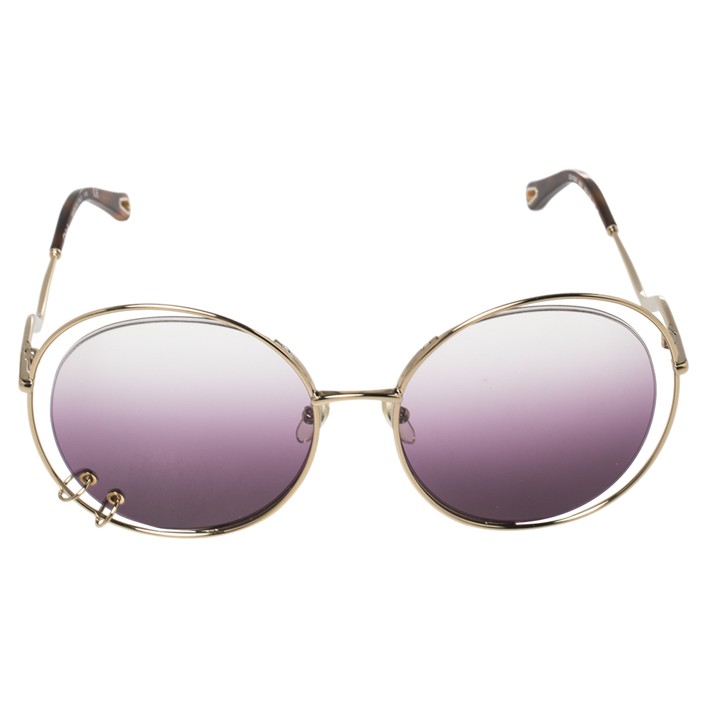 

Chloe Purple/Gold CE 153S Gradient Oversized Round Sunglasses