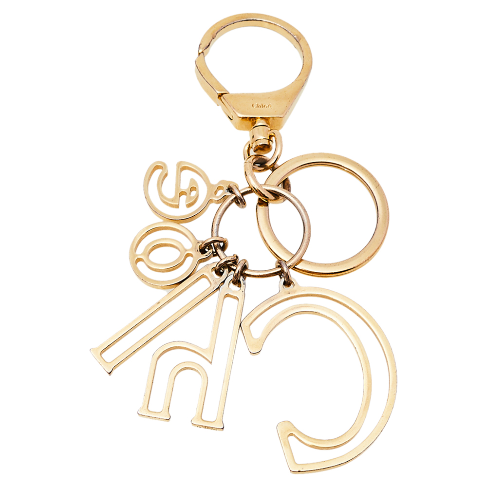 

Chloe Gold Tone Logo Bag Charm/ Key Ring
