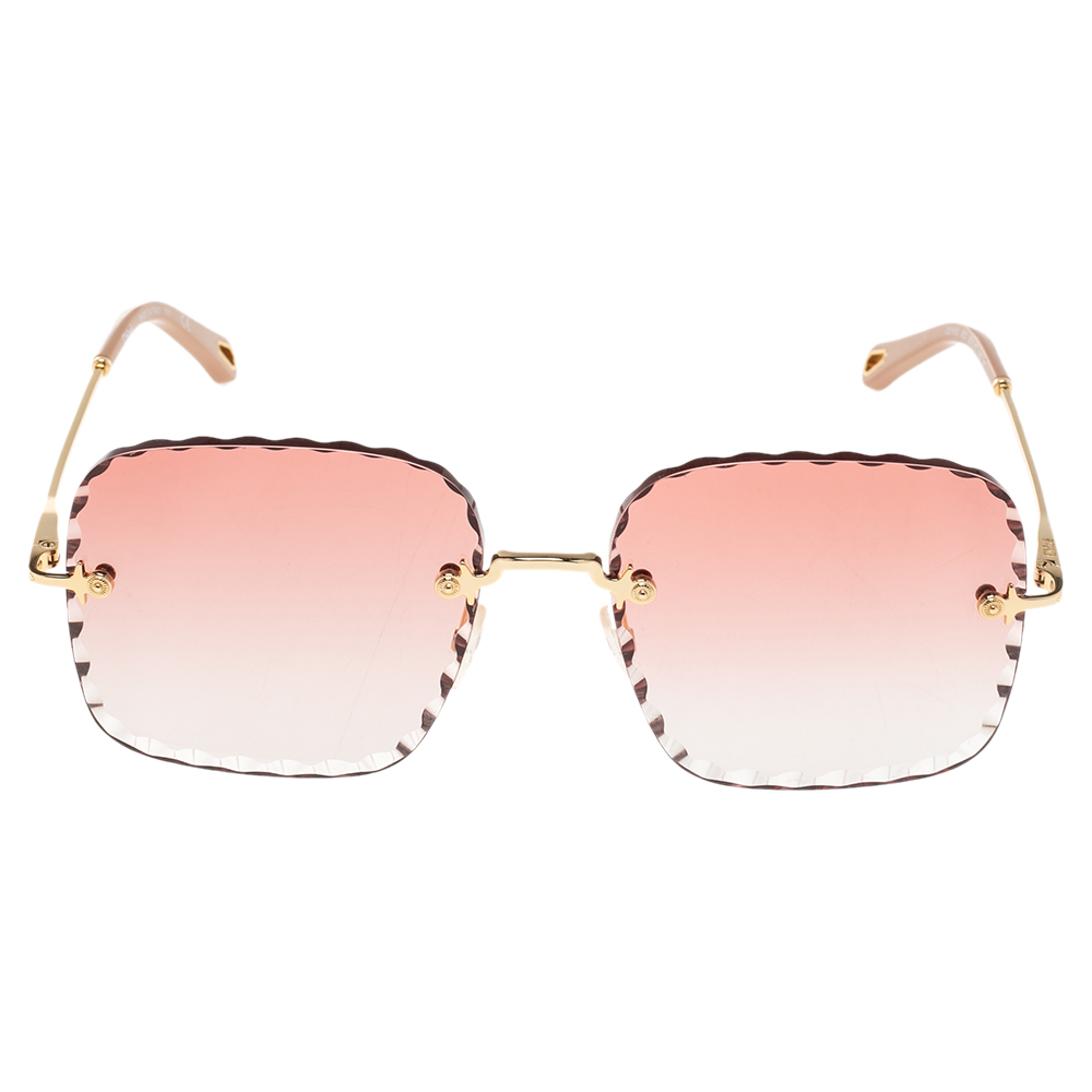 

Chloe Gold Tone / Pink Gradient CE161 Oversized Rosie Sunglasses