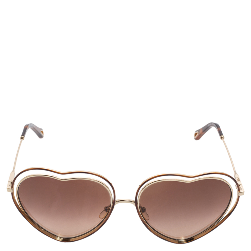 

Chloe Gold Tone/ Brown Gradient CE131S Poppy Love Heart Sunglasses