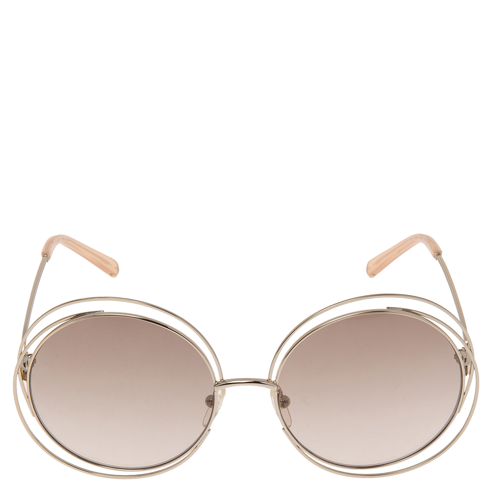 

Chloe Pale Gold Tone/ Brown Gradient CE114S Carlina Round Sunglasses