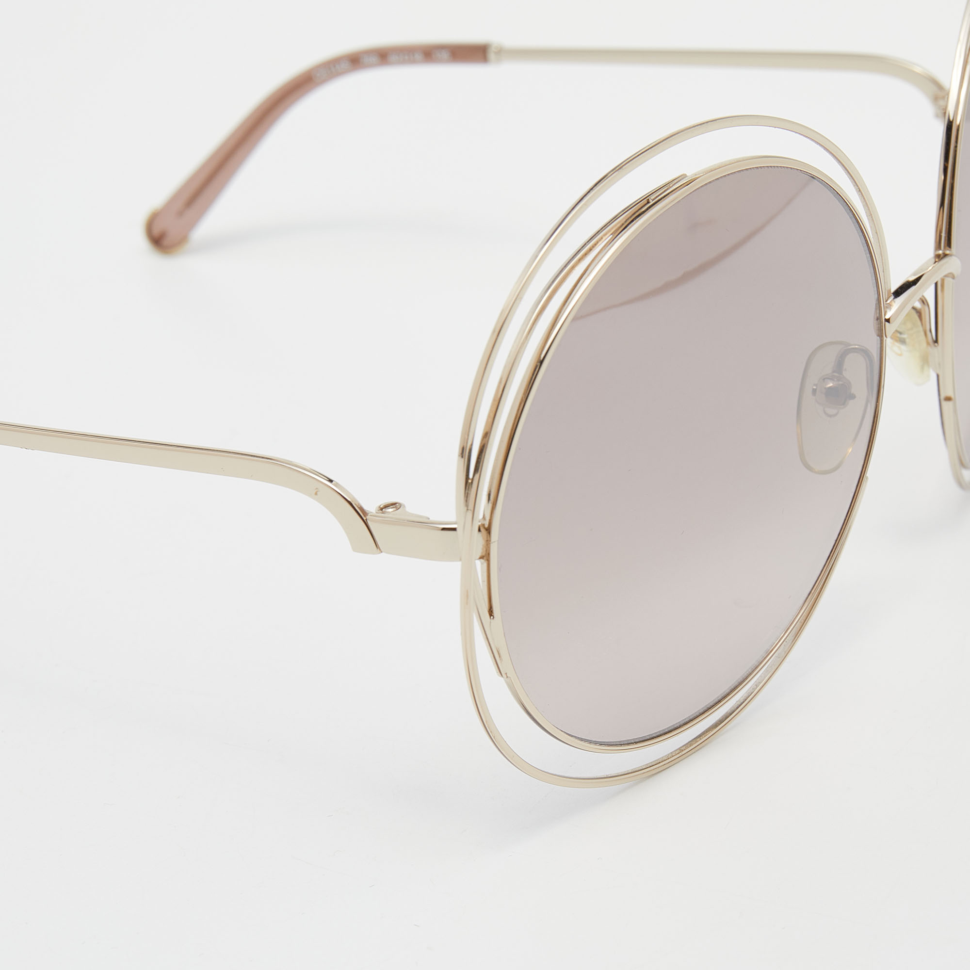 

Chloe Gold Tone/ Brown Gradient CE114S Carlina Round Sunglasses