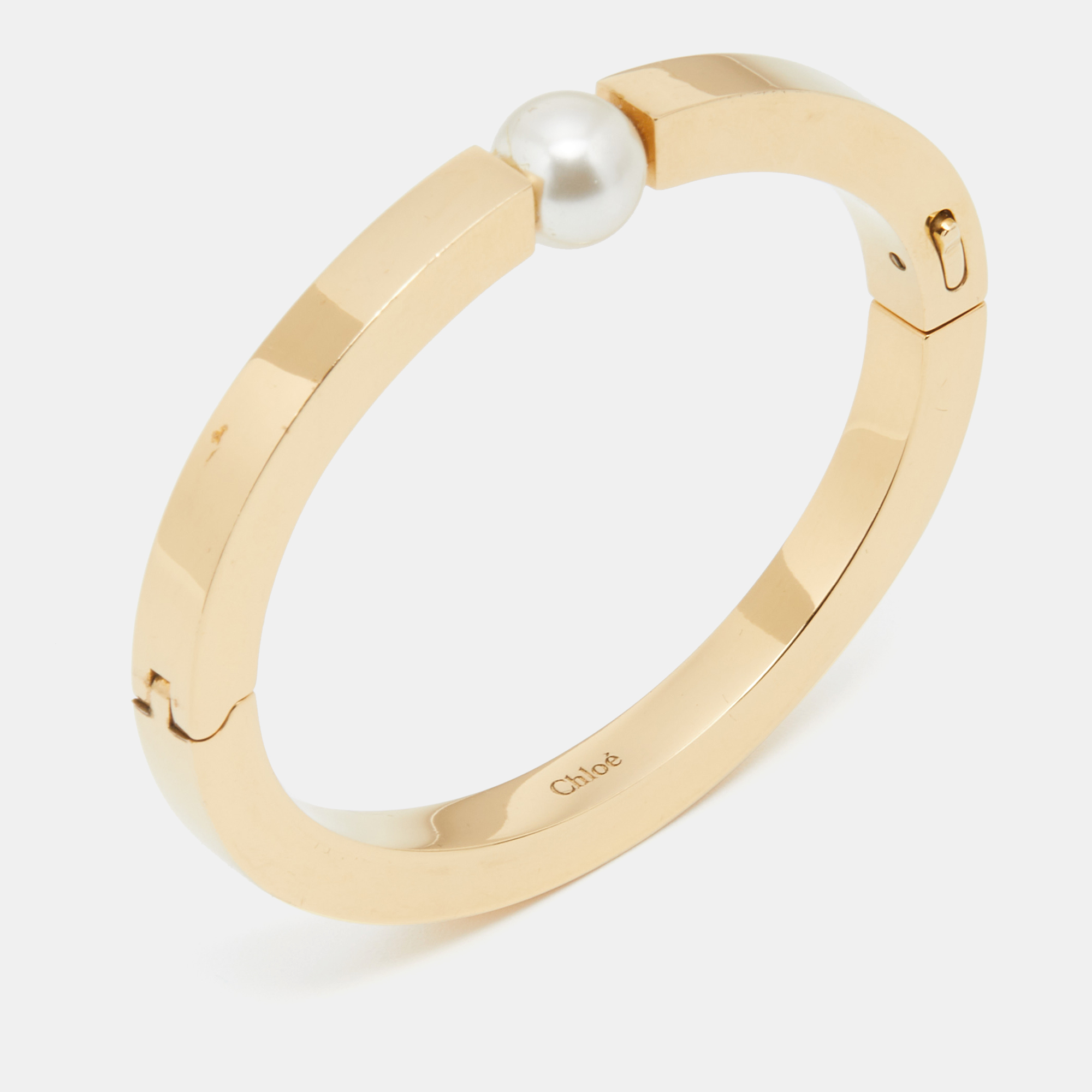 

Chloe Gold Tone Faux Pearl Darcey Cuff Bracelet