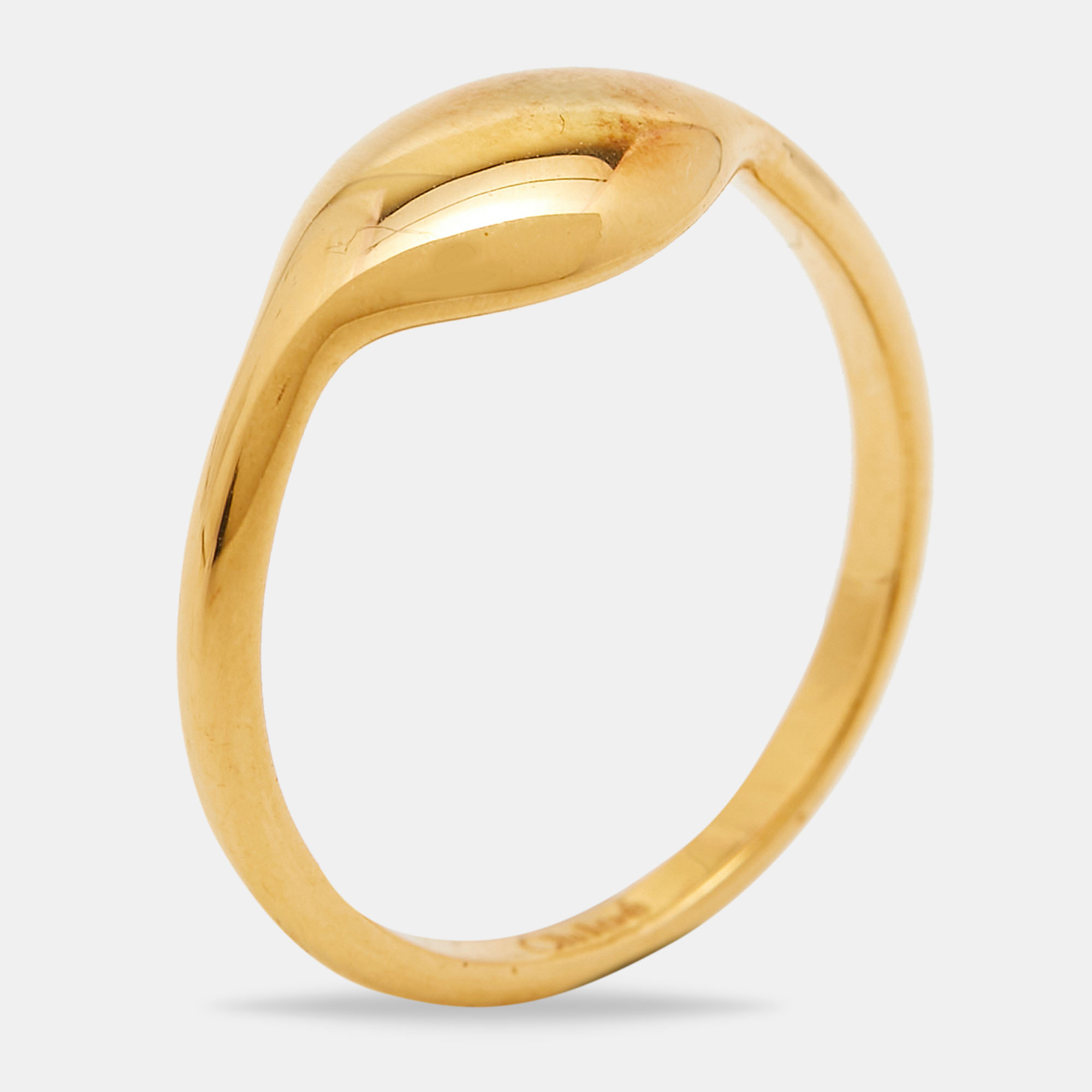 Pre-owned Chloé Gold Tone Ring Size 54