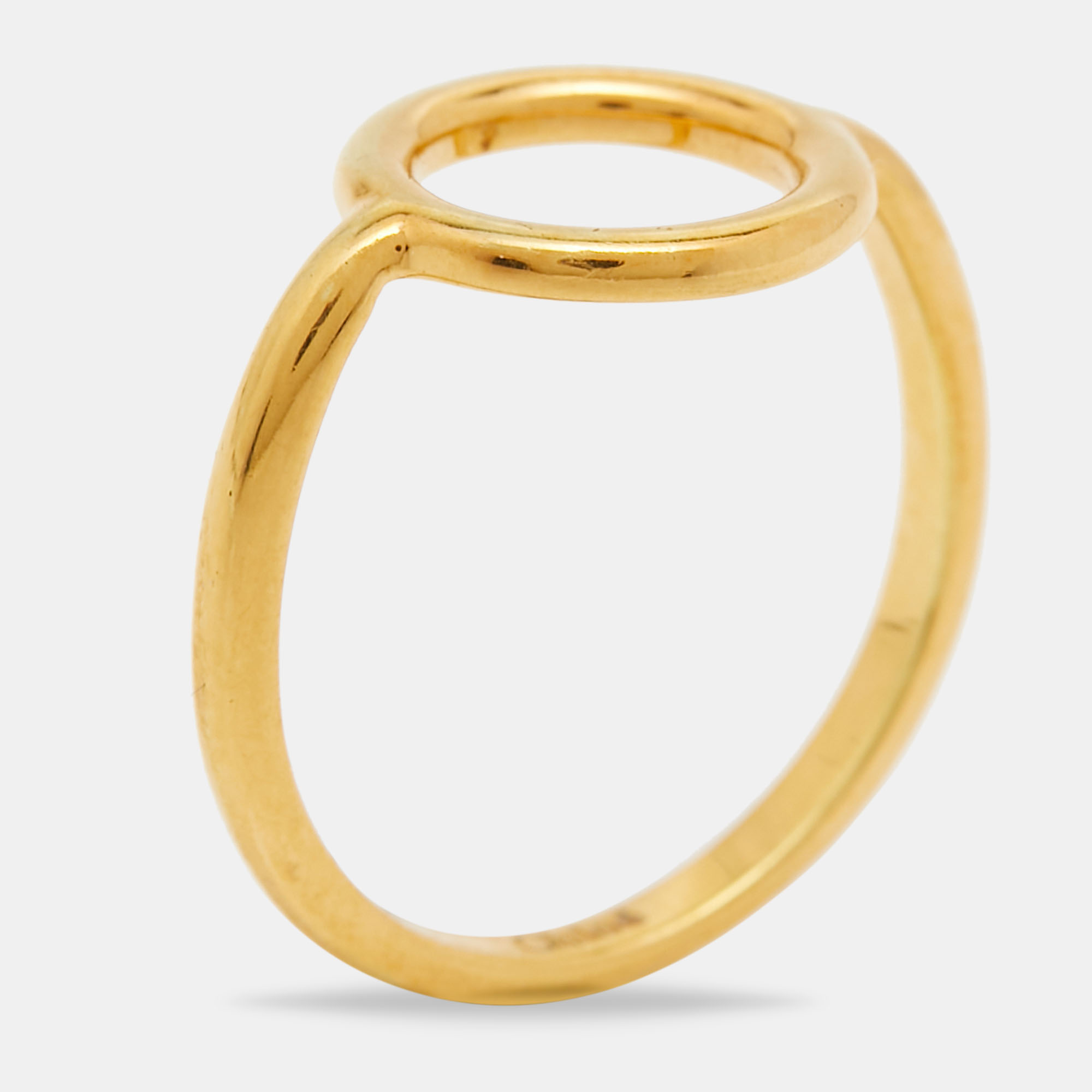 Pre-owned Chloé Circle Gold Tone Ring Size 54