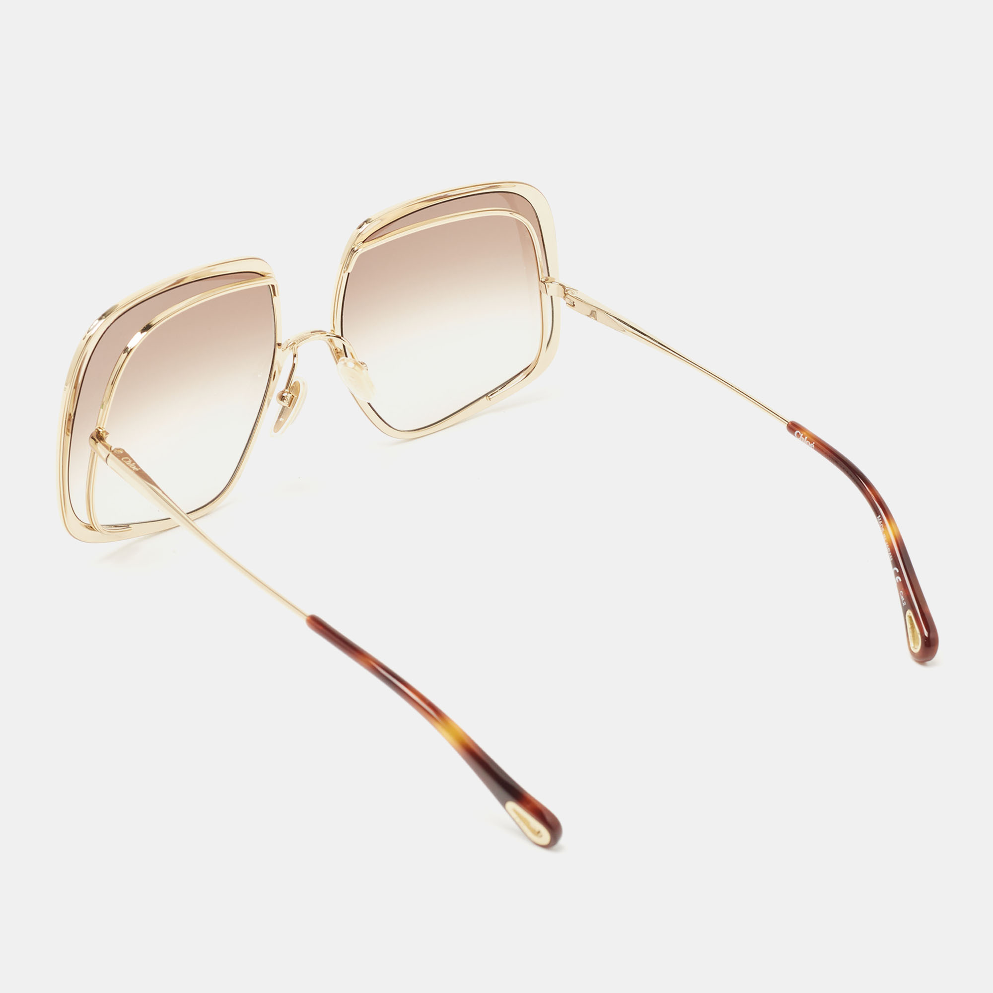 

Chloe Gold/Brown Gradient Hanah Square Sunglasses