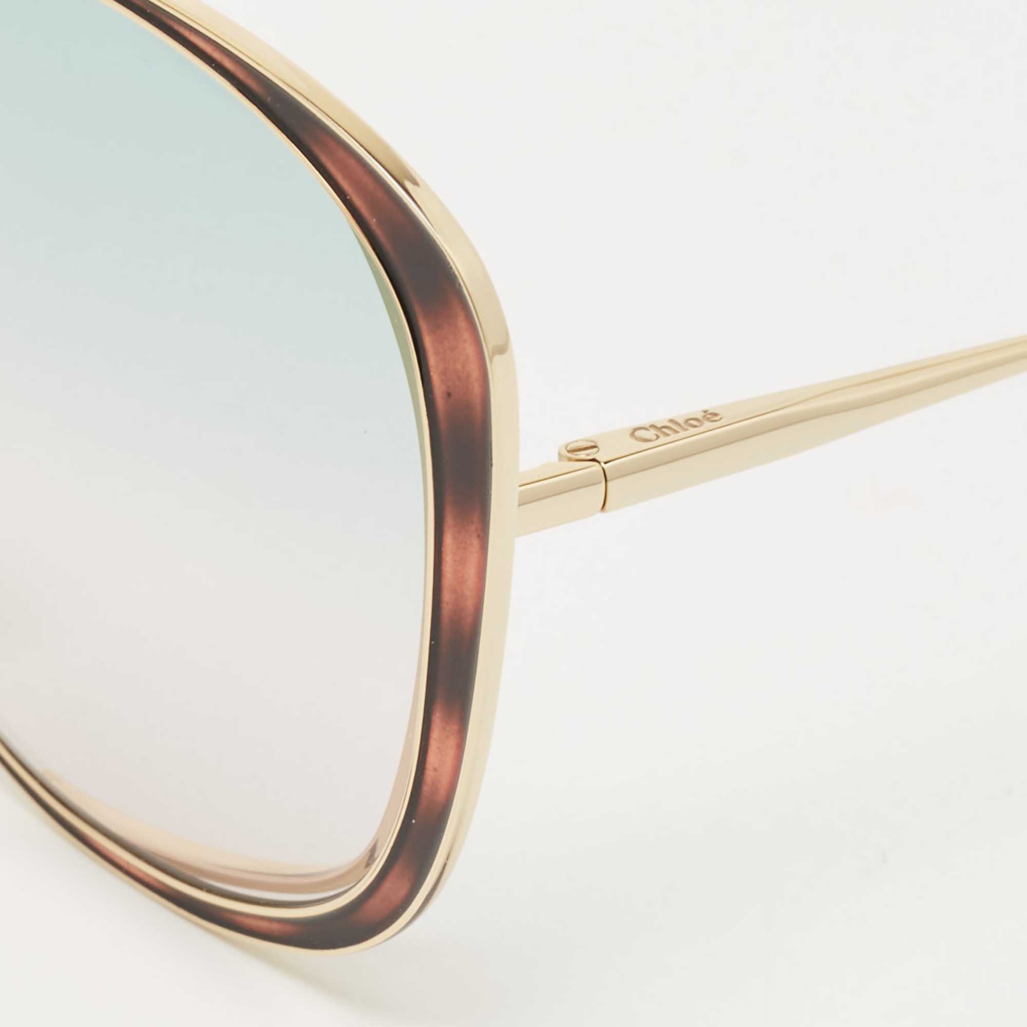 

Chloe Gold/Brown CH0036S Hannah Oversized Sunglasses