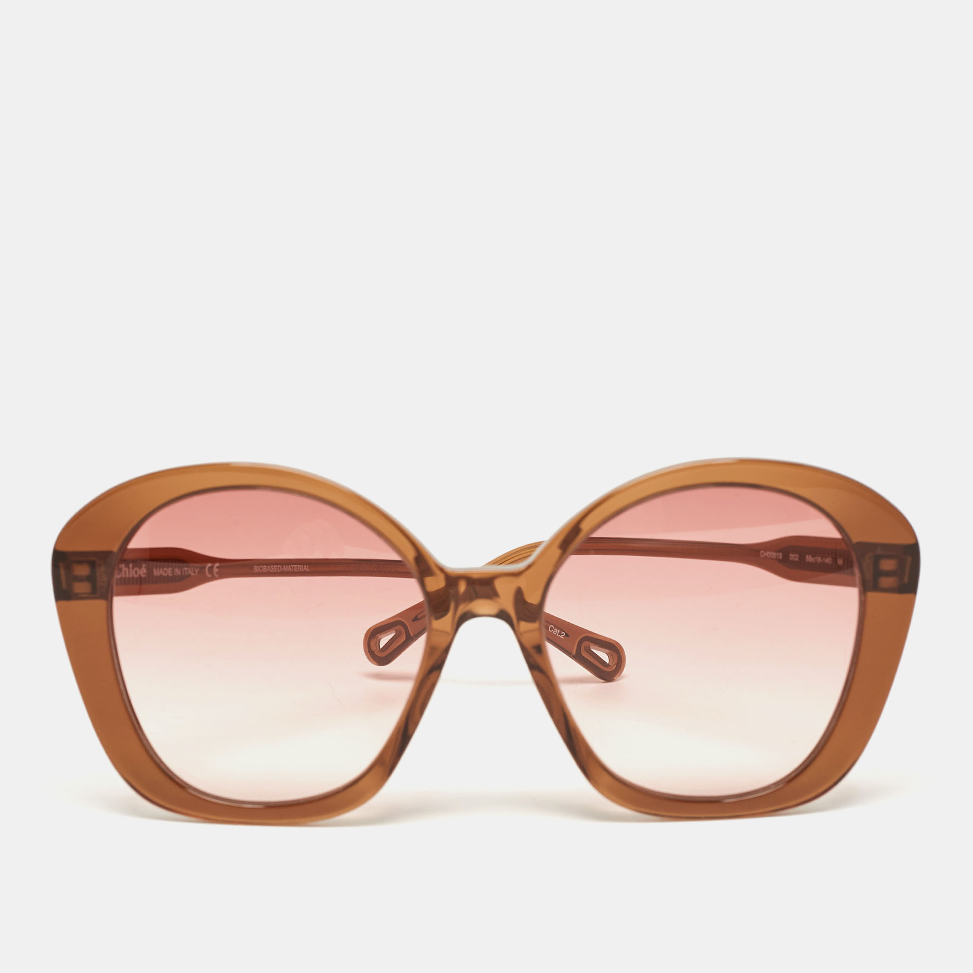 Pre-owned Chloé Brown/pink Gradient Ch0081s Oversized Sunglasses