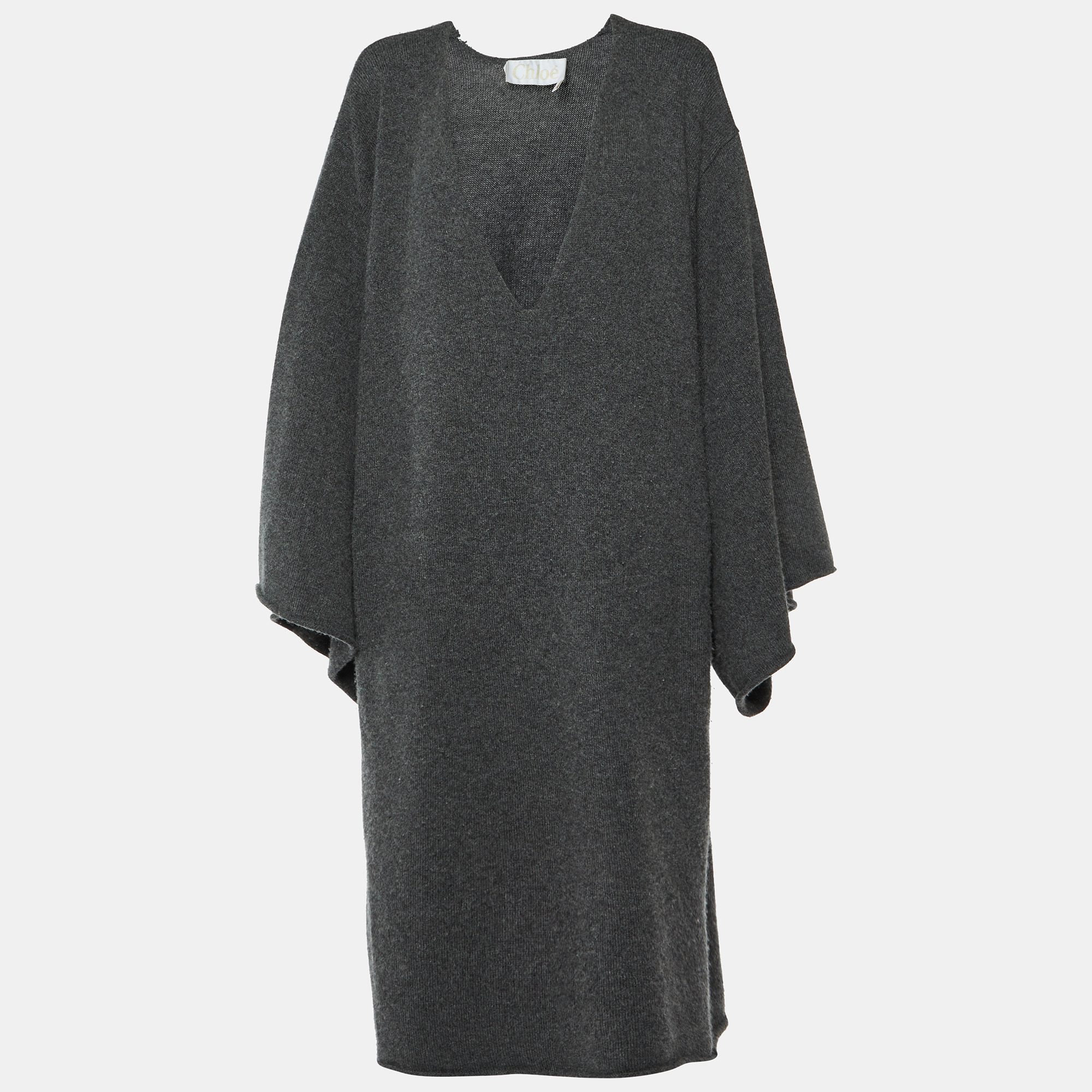 

Chloe Grey Cashmere Knit Oversized Sweater Dress S