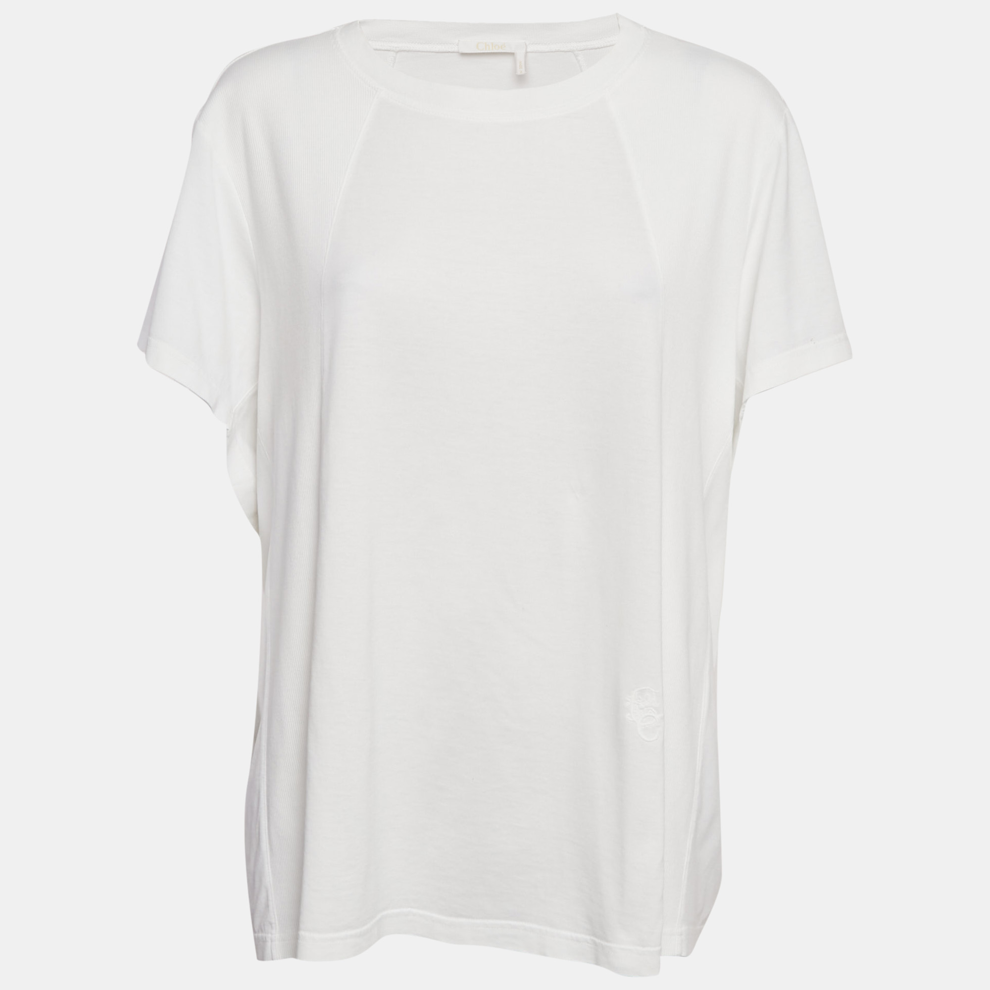 

Chloe White Jersey Cotton Crew Neck T-Shirt M