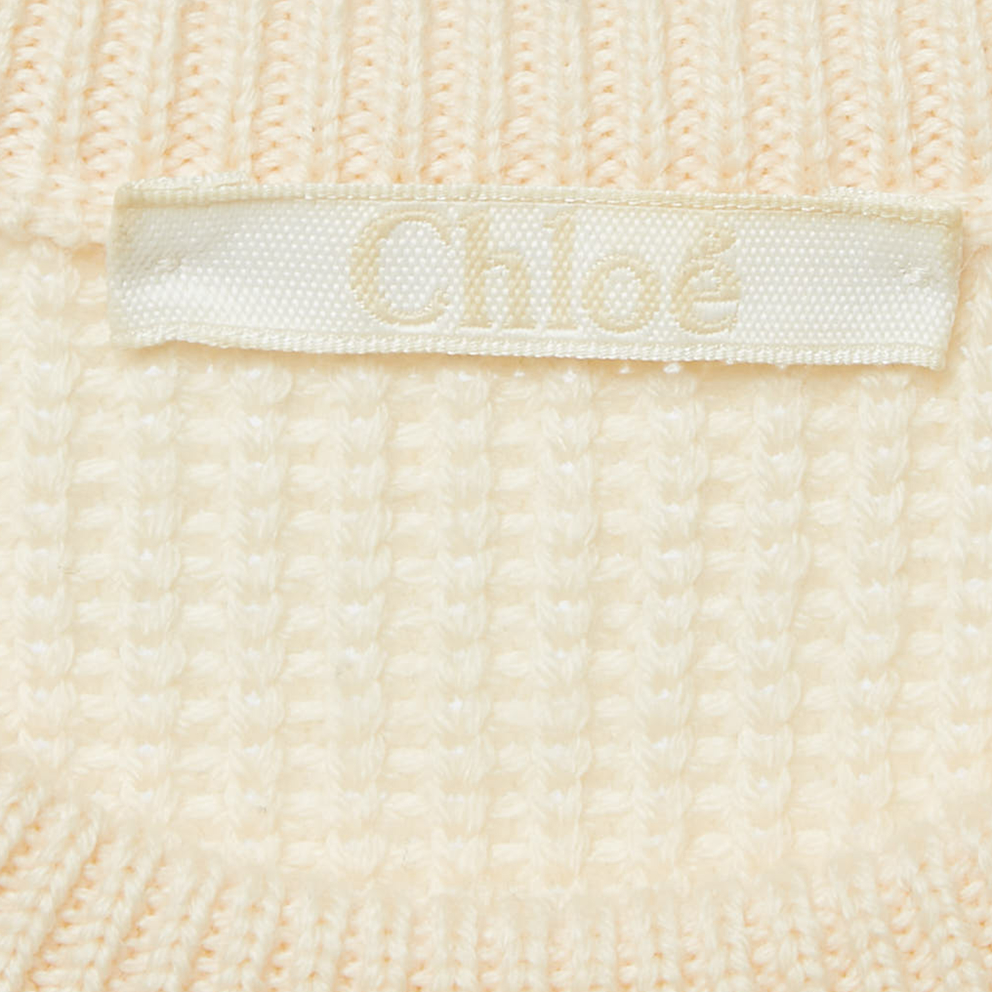 Chloe Natural Cream Wool Sleeve Detail Sweater L 