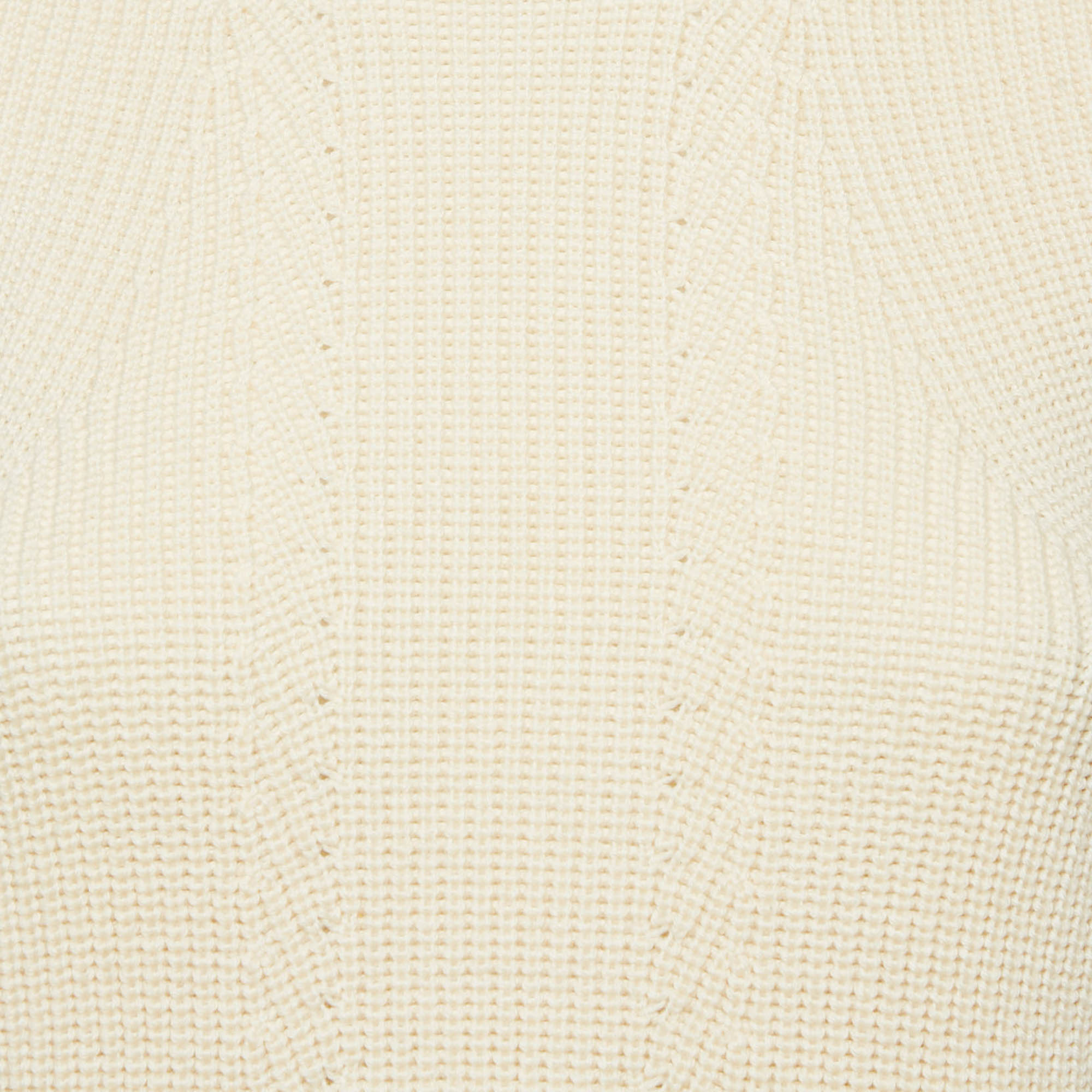 Chloe Natural Cream Wool Sleeve Detail Sweater L 
