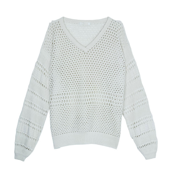 Pre Owned Chloe Off-white Cotton Sweater M