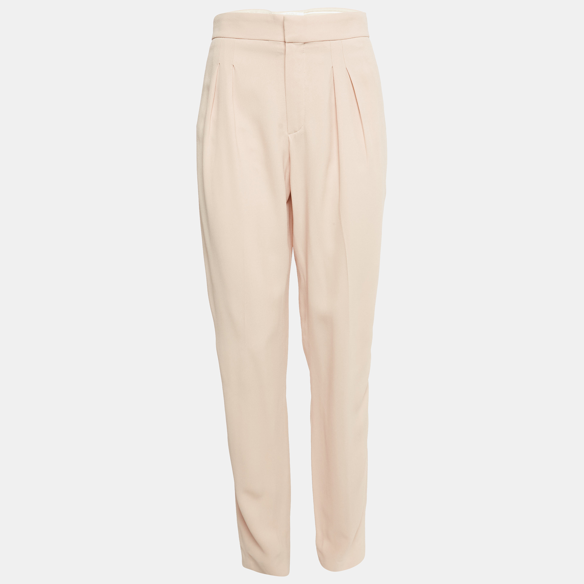 

Chloe Beige Crepe Pleated Trousers M