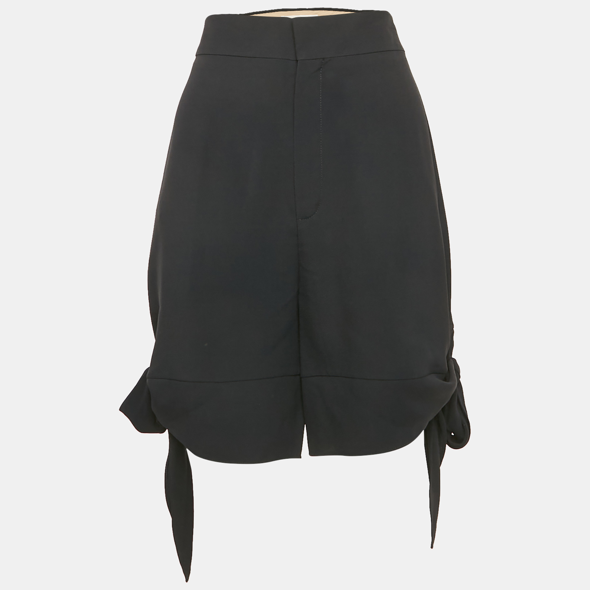 

Chloe Anthracite Blue Crepe Bow Tie Detail Shorts M