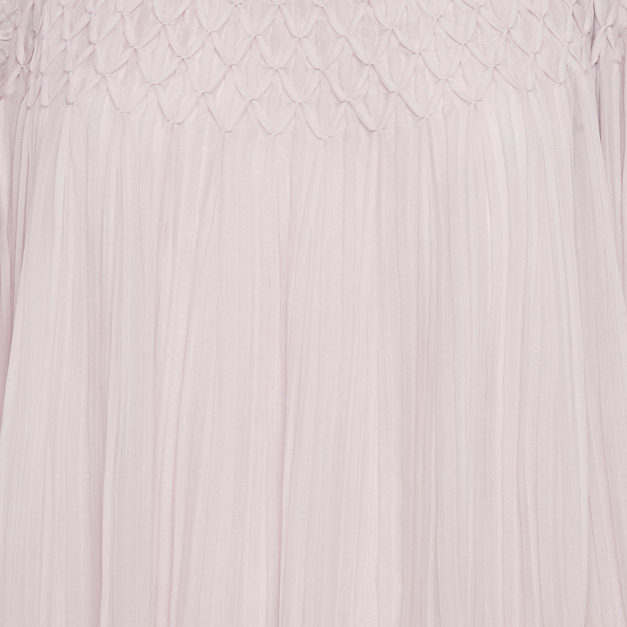 Chloe Lavender Chiffon and Lace Shirring Blouse S 