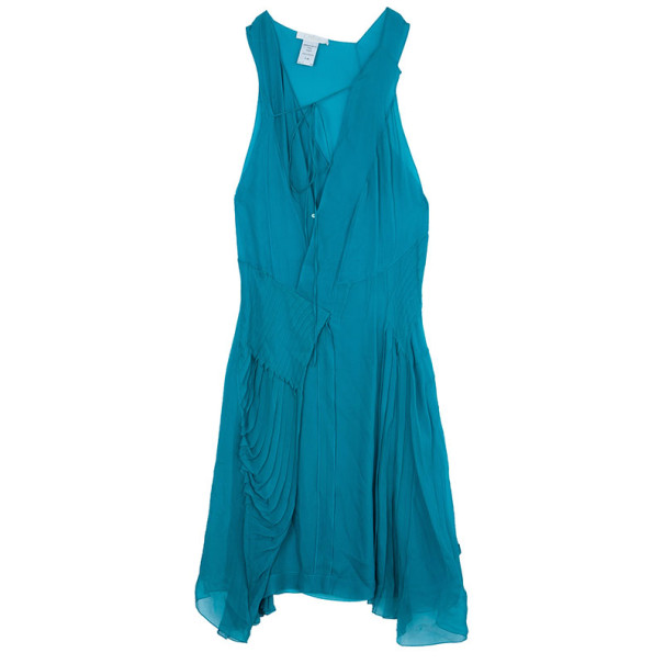مملوكة مسبقًا Chloe Turquoise Pleated Dress M