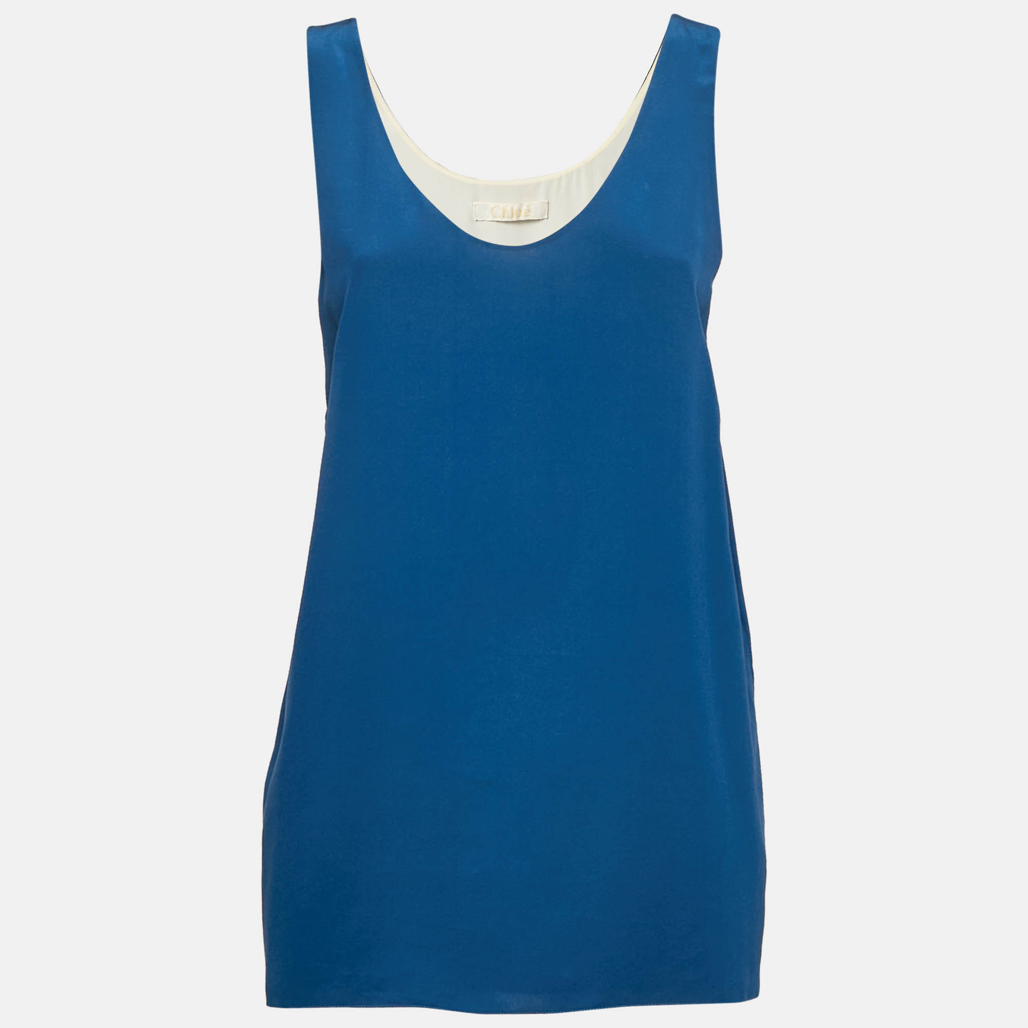 

Chloé Blue Silk Tank Top L