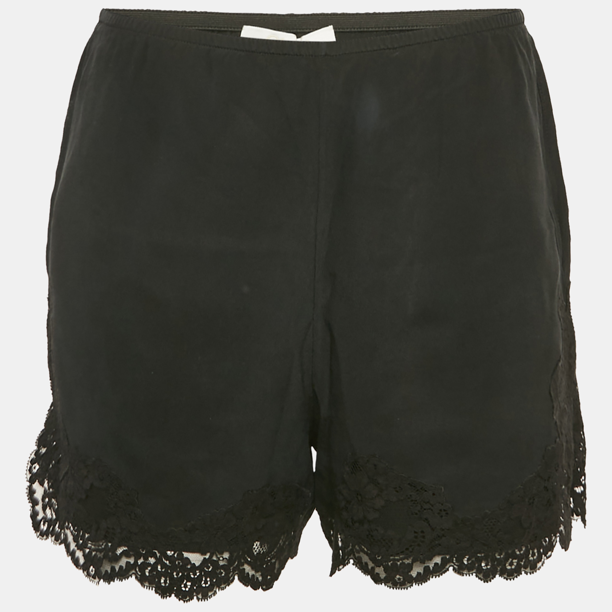

Chloé Black Silk Lace Trimmed Shorts S