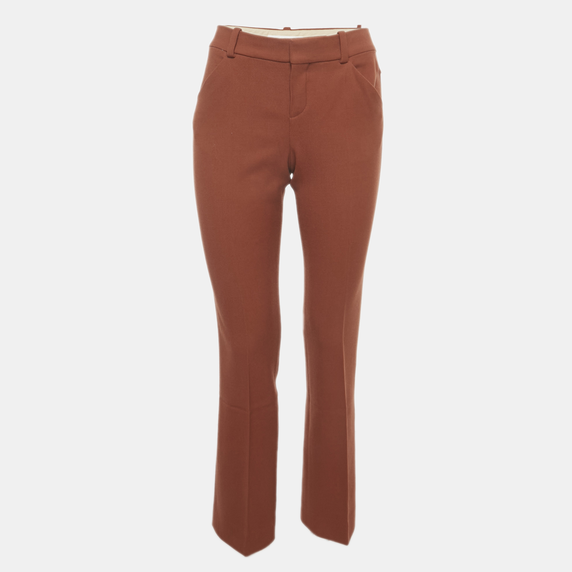 

Chloe Burnt Orange Wool Straight Leg Trousers S