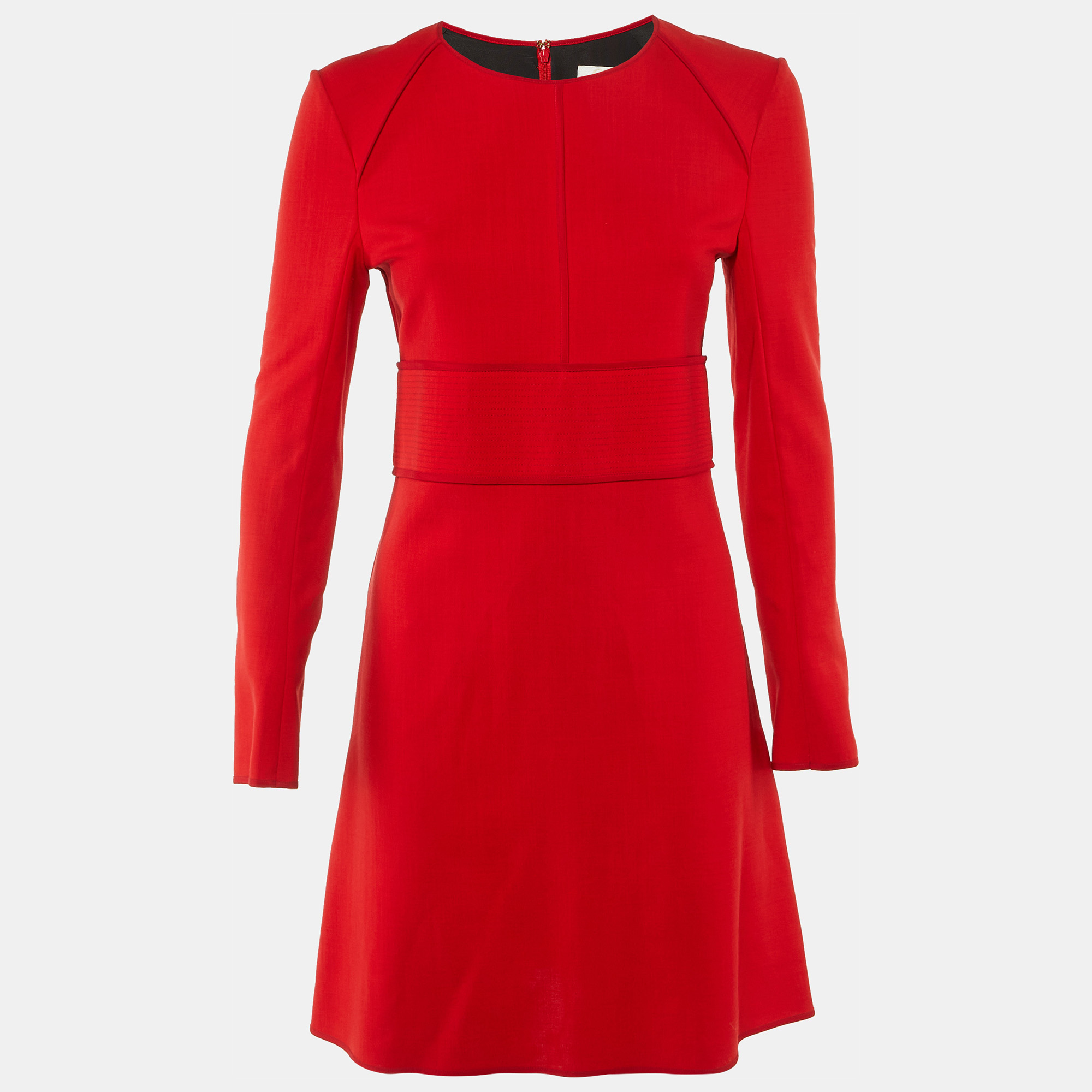 

Chloe Red Wool Full Sleeve Mini Dress M