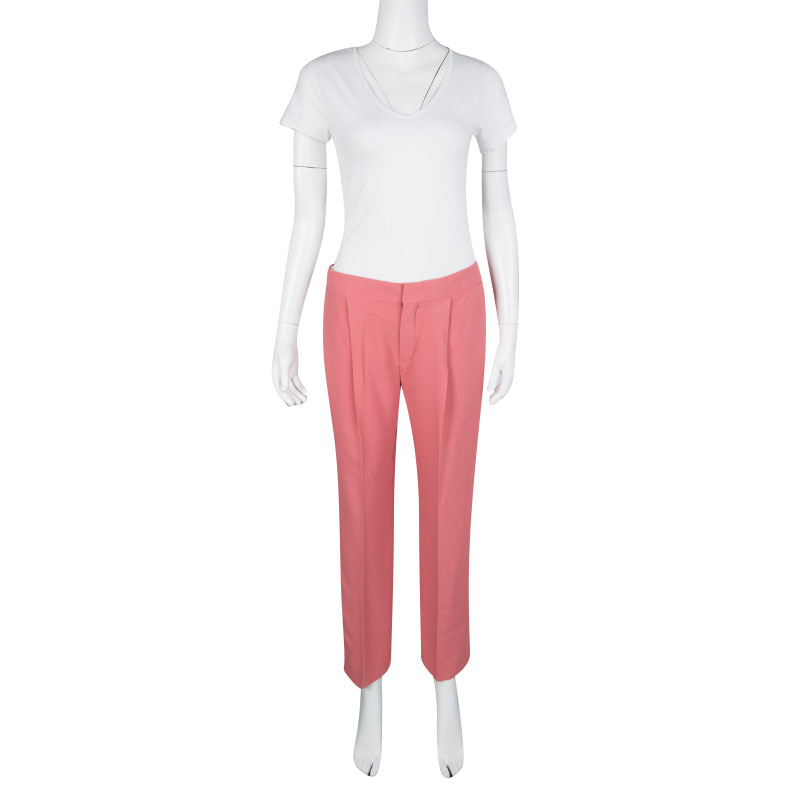 

Chloe Pink Island Tailored Straight Fit Trousers