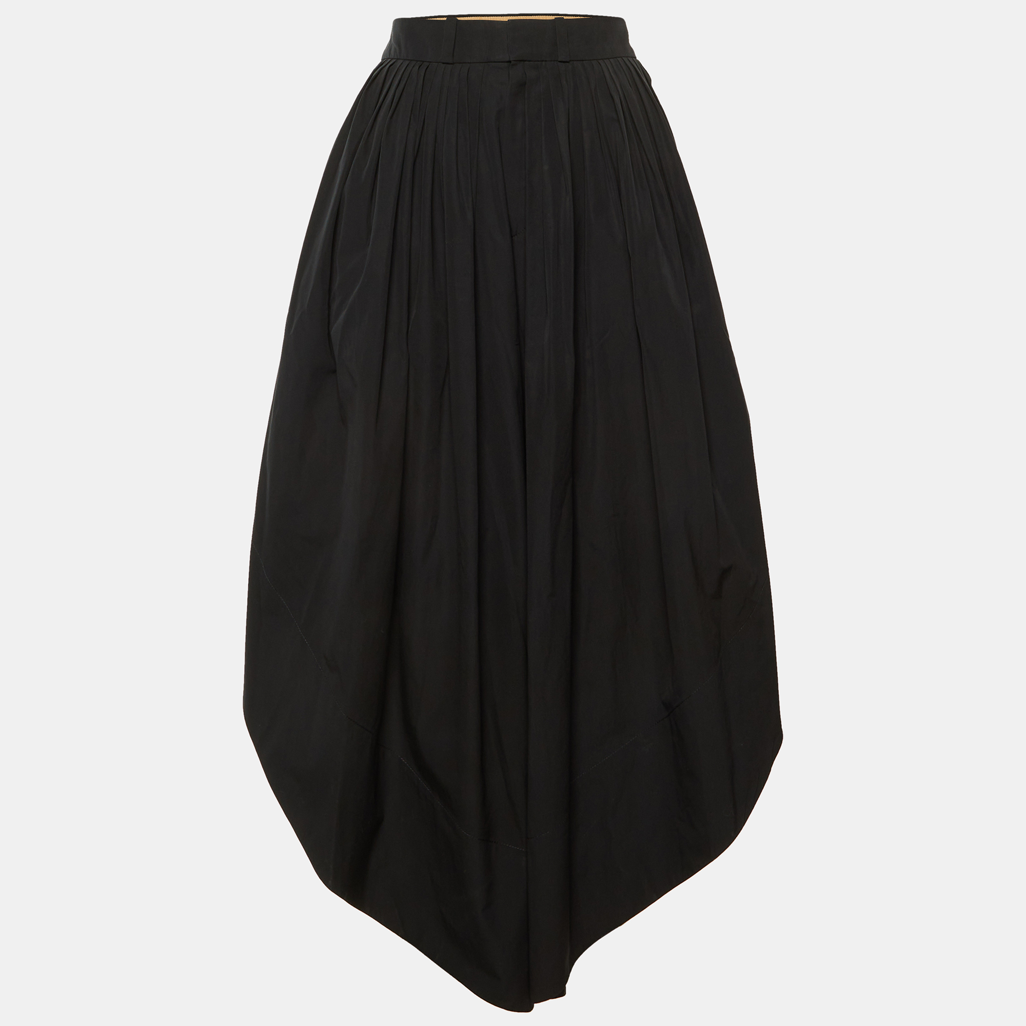 Pre-owned Chloé Black Poplin Gathered Culottes S