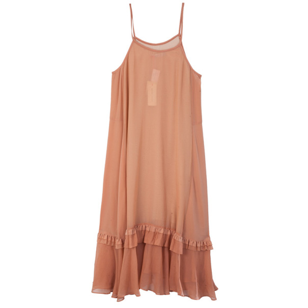 Pre Owned See By Chloe Midi Ruffled Hem Dress L