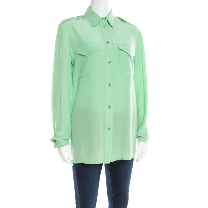 

Chloe Green Silk Long Sleeve Blouse