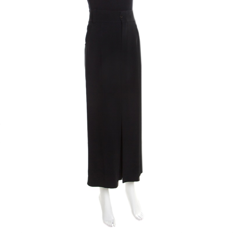 

Chloe Black Pleat Detail High Waist Culottes