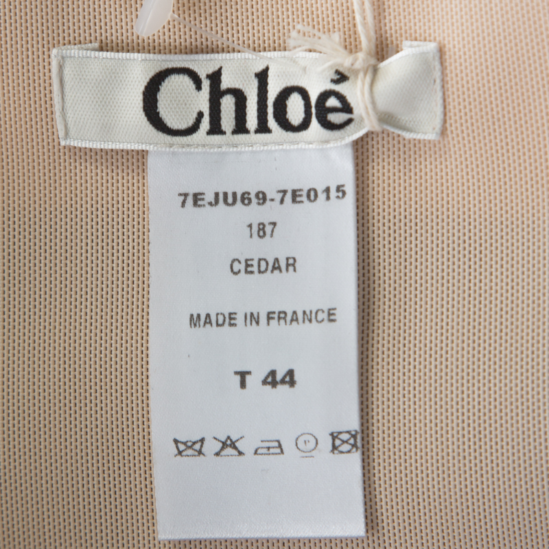 Pre-owned Chloé Brown Stretch Crepe Corset Detail Midi Skirt L