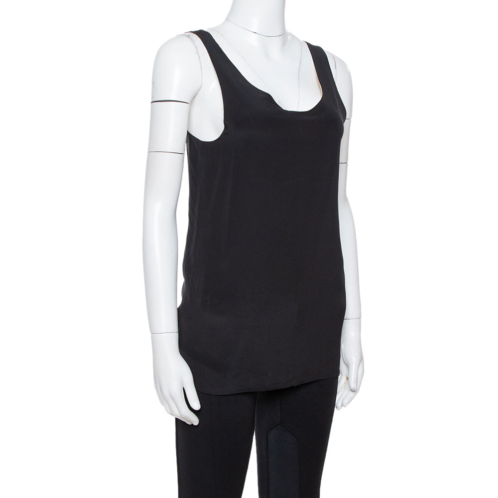 

Chloe Black Silk Sleeveless Tank Top