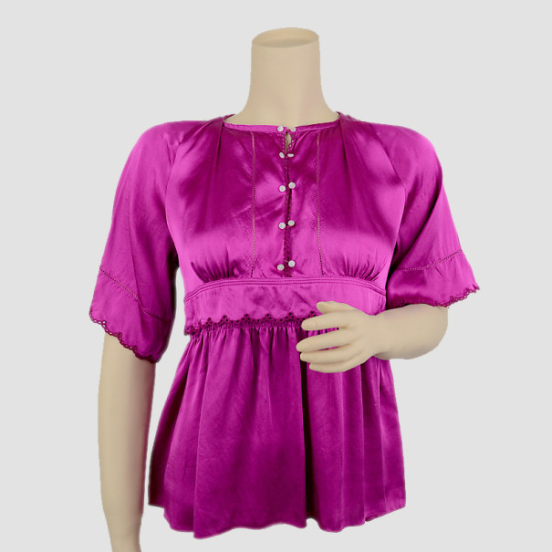 مملوكة مسبقًا See by Chloe Pink Silk Blouse Size M