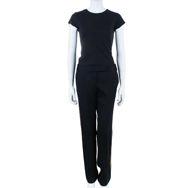 

Chloe Black Zardozi Embroidered Trousers