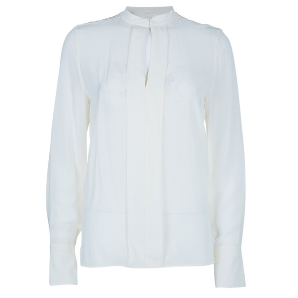 Chloe Off-White Silk Paneled Front Shirt S Chloe | The Luxury Closet