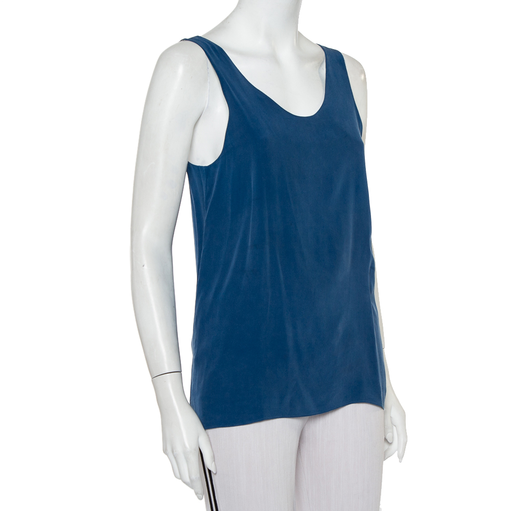 

Chloe Tuareg Blue Crepe Tank Top