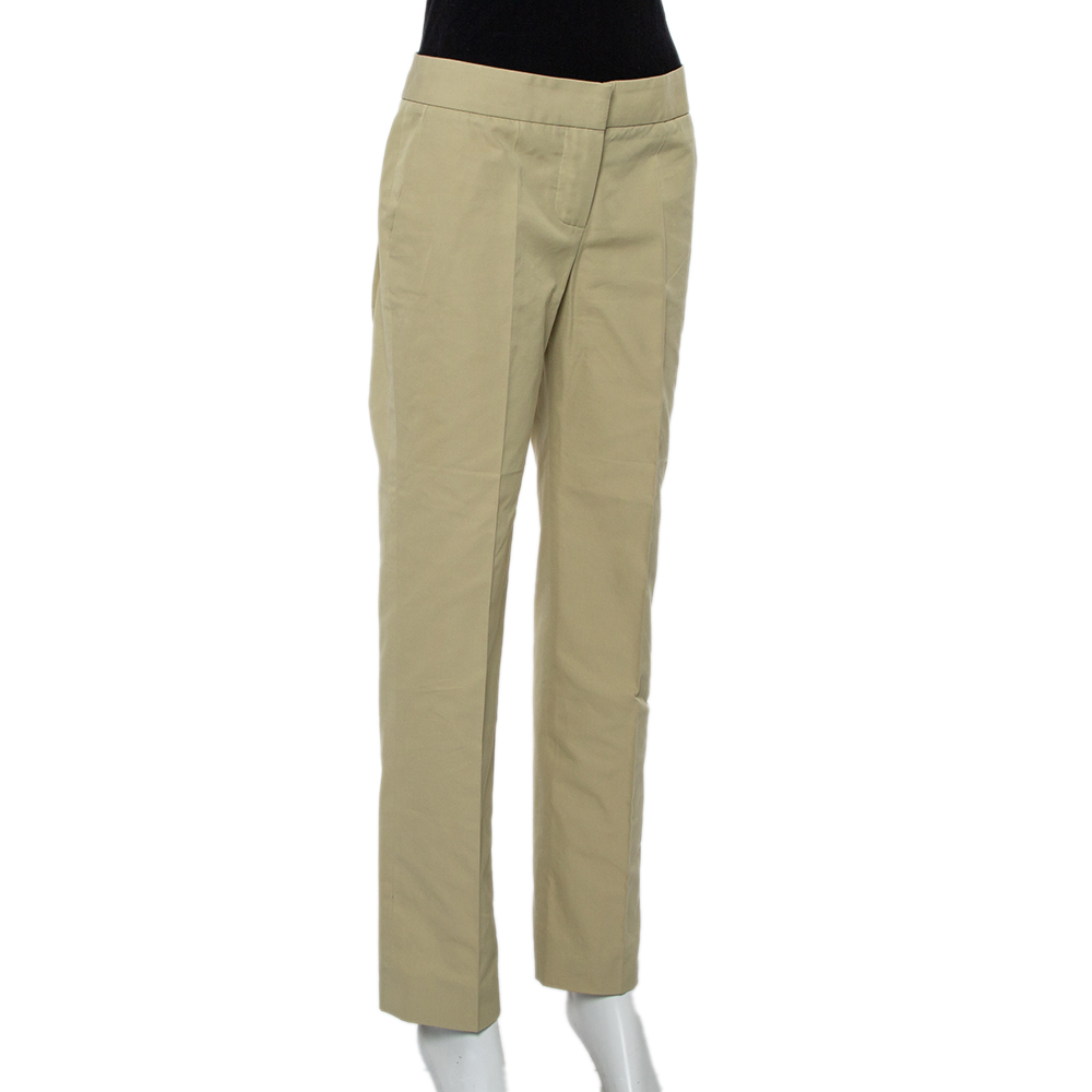 

Chloe Beige Cotton & Silk Tapered Leg Trousers