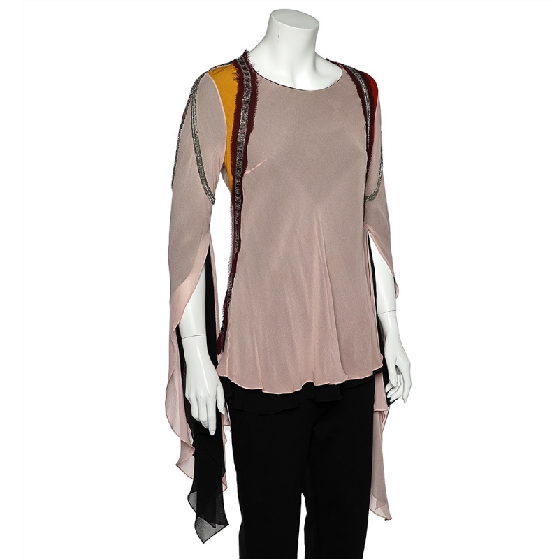 

Chloe Multicolor Silk Embellished Long Sleeve Blouse
