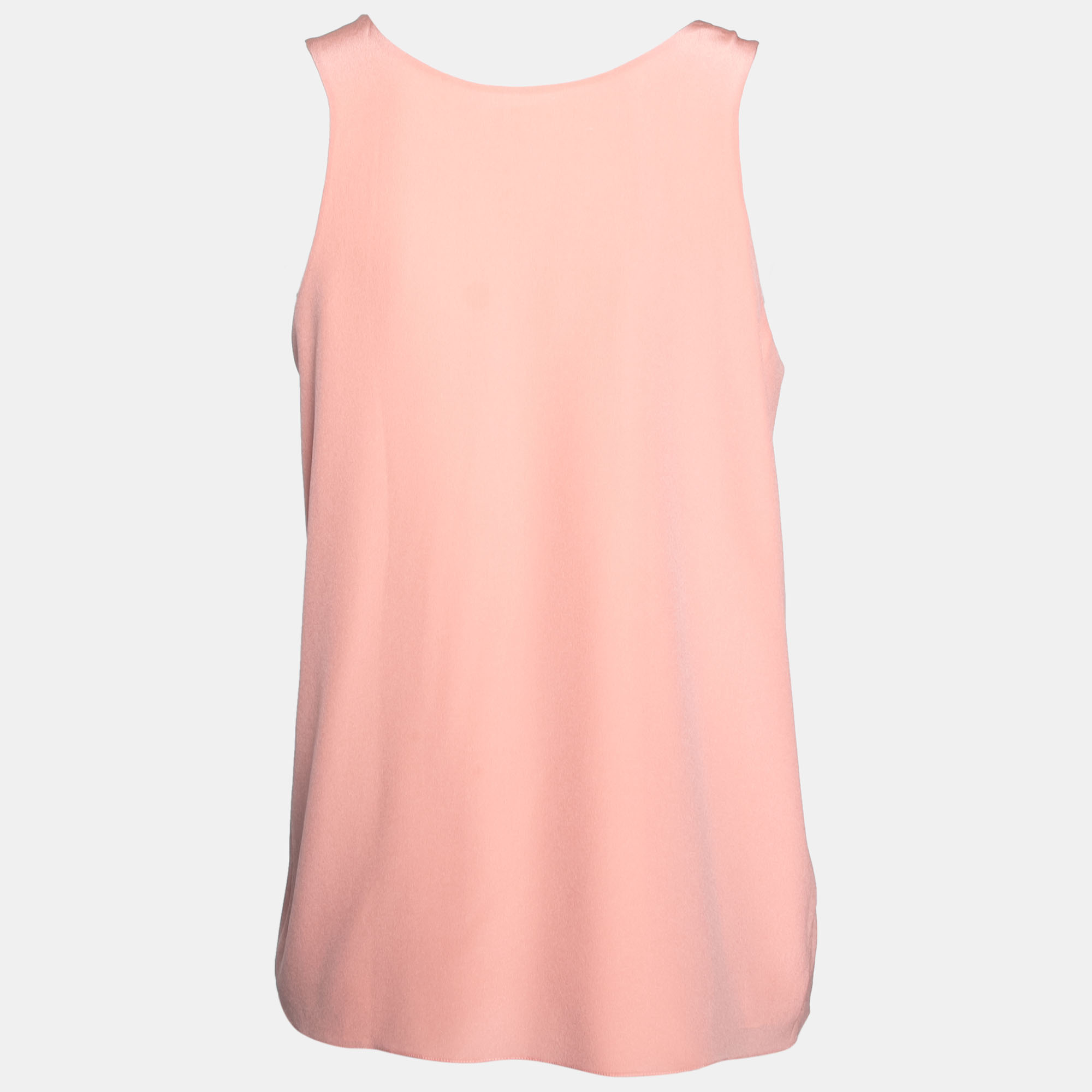 

Chloe Peach Silk Sleeveless Top, Pink