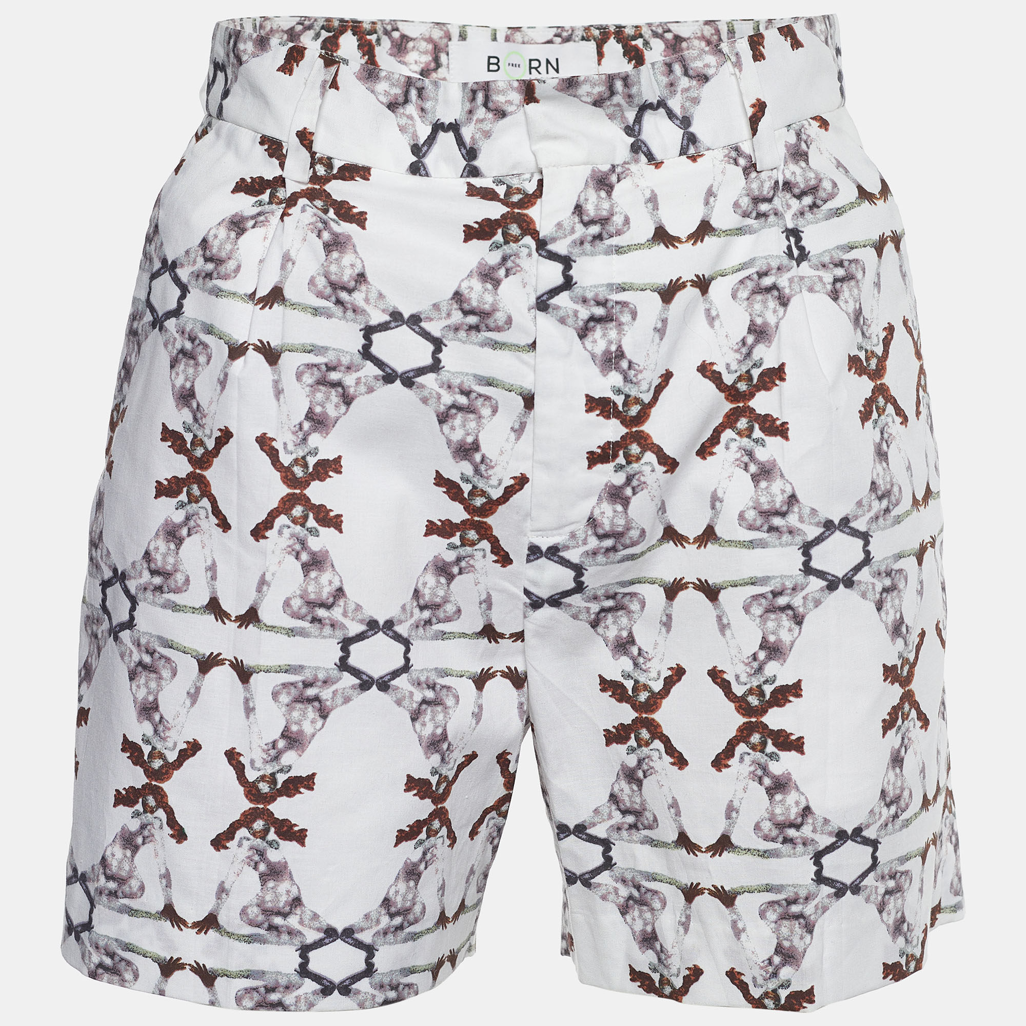 Pre-owned Chloé White Printed Cotton Shorts M