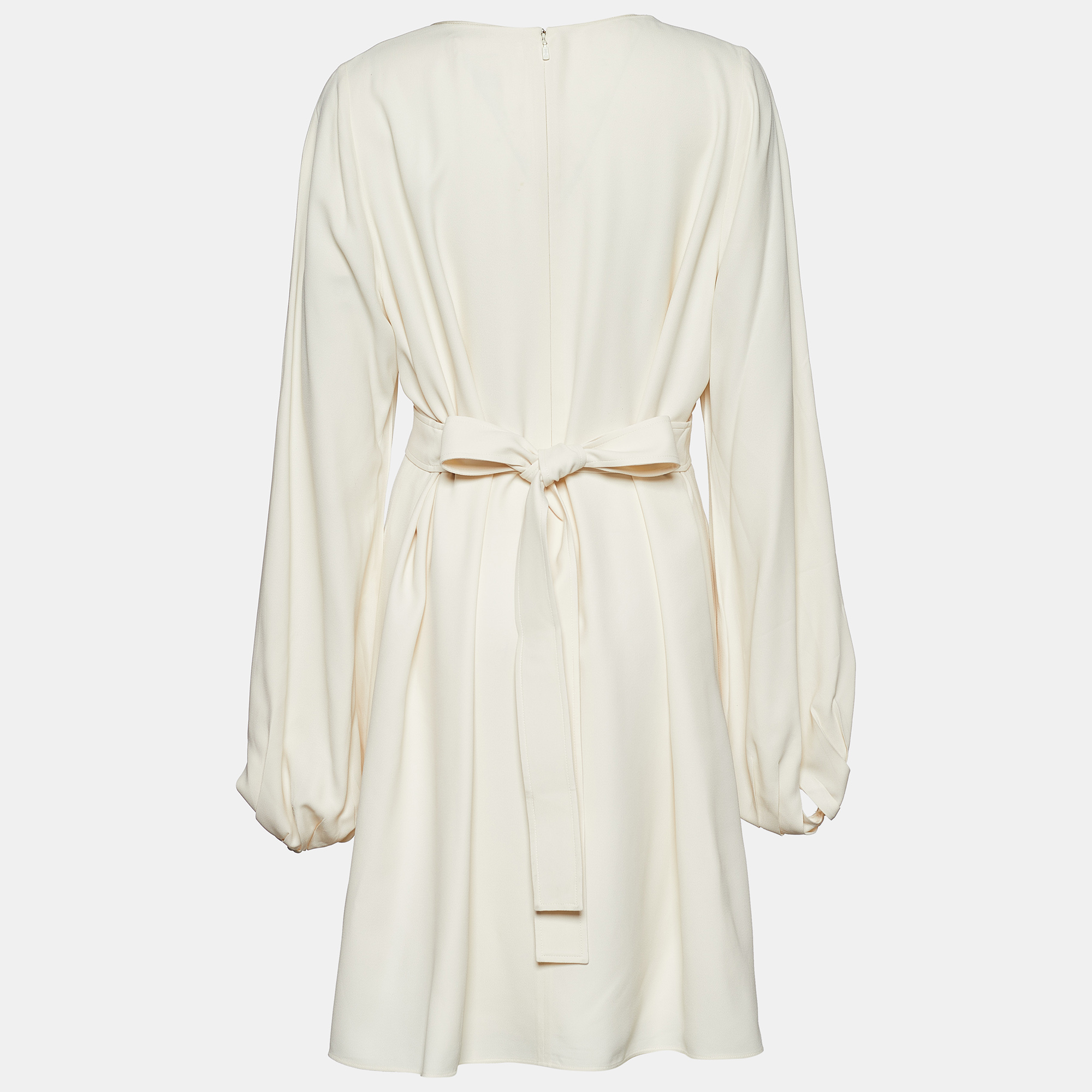 

Chloe Pristine White Crepe Button Detail Long Sleeve Dress