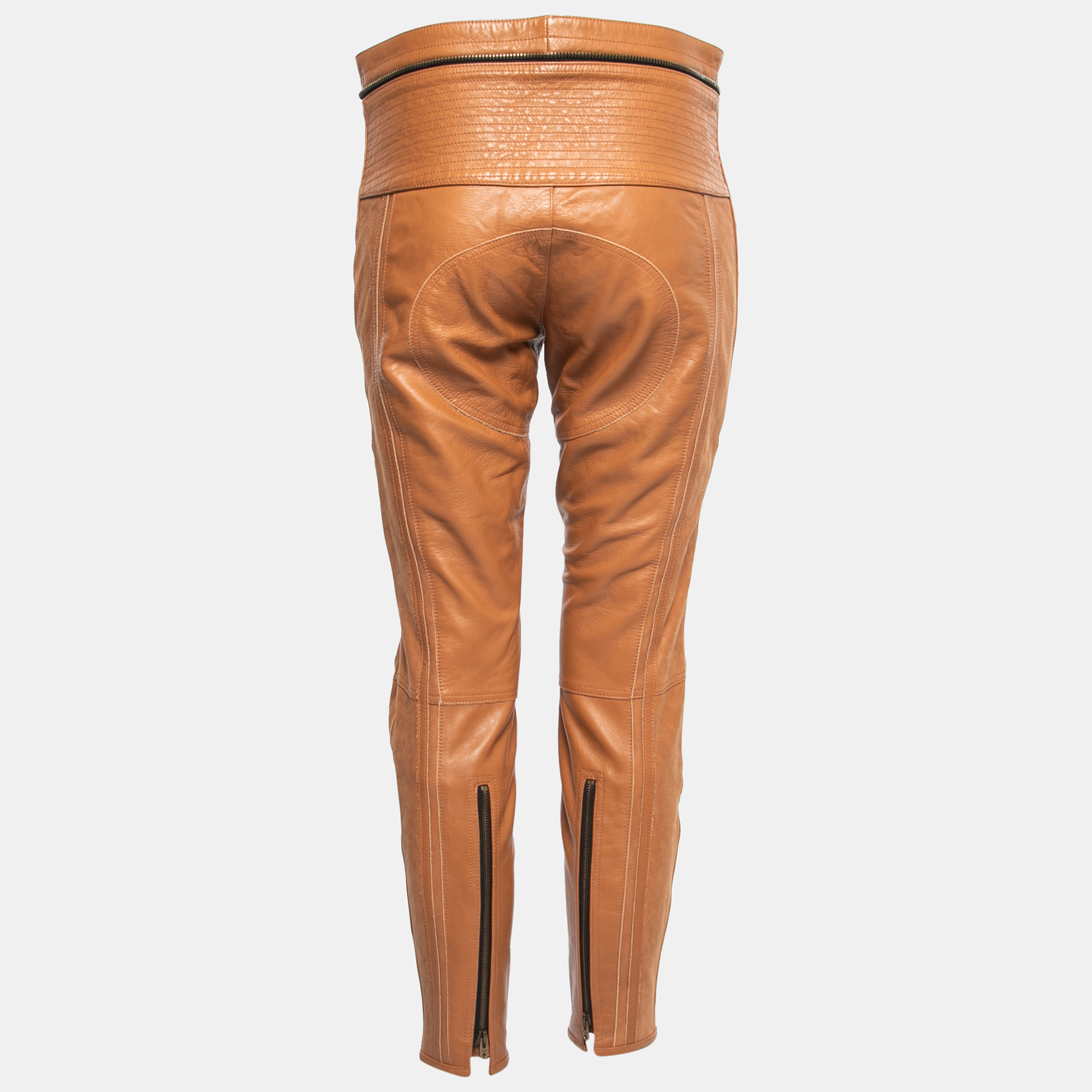 

Chloe Tan Brown Leather Trousers