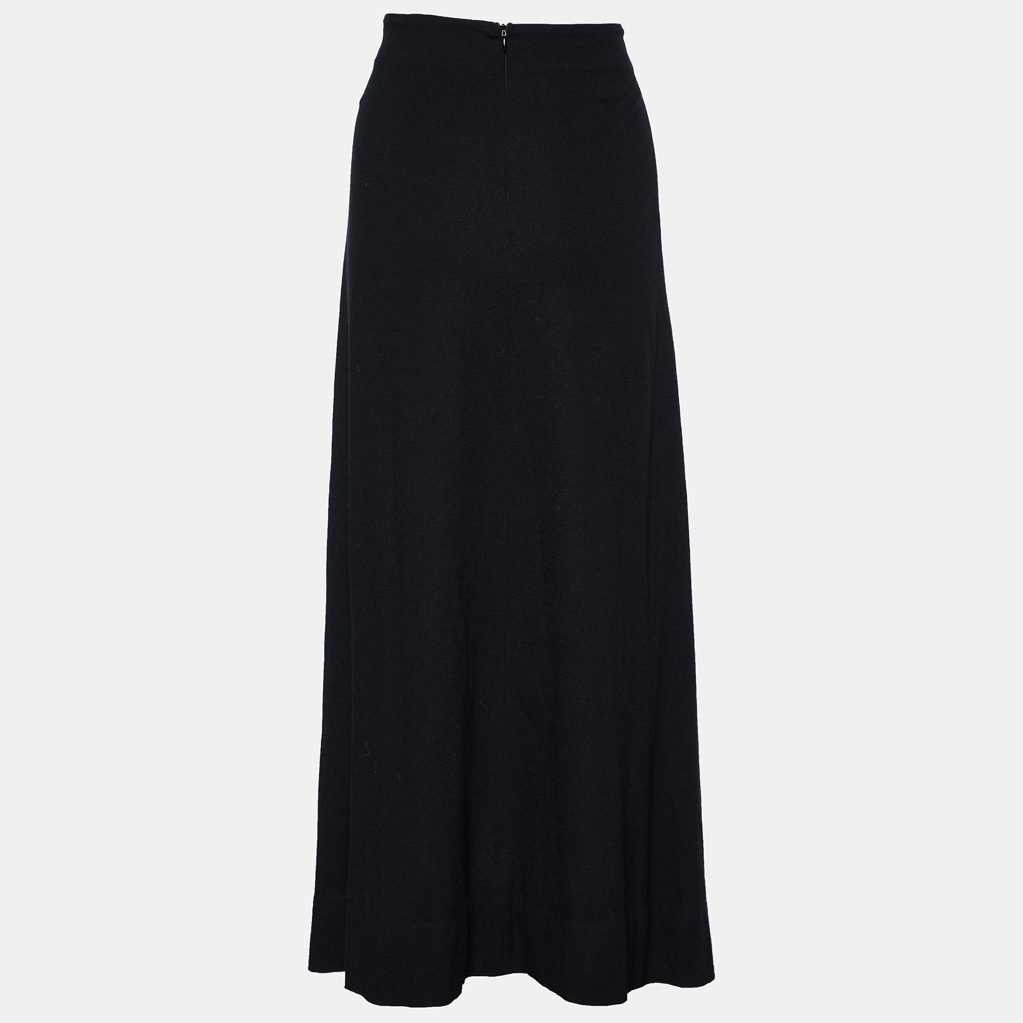 

Chloe Black Wool & Cotton Pleated Detail Maxi Skirt