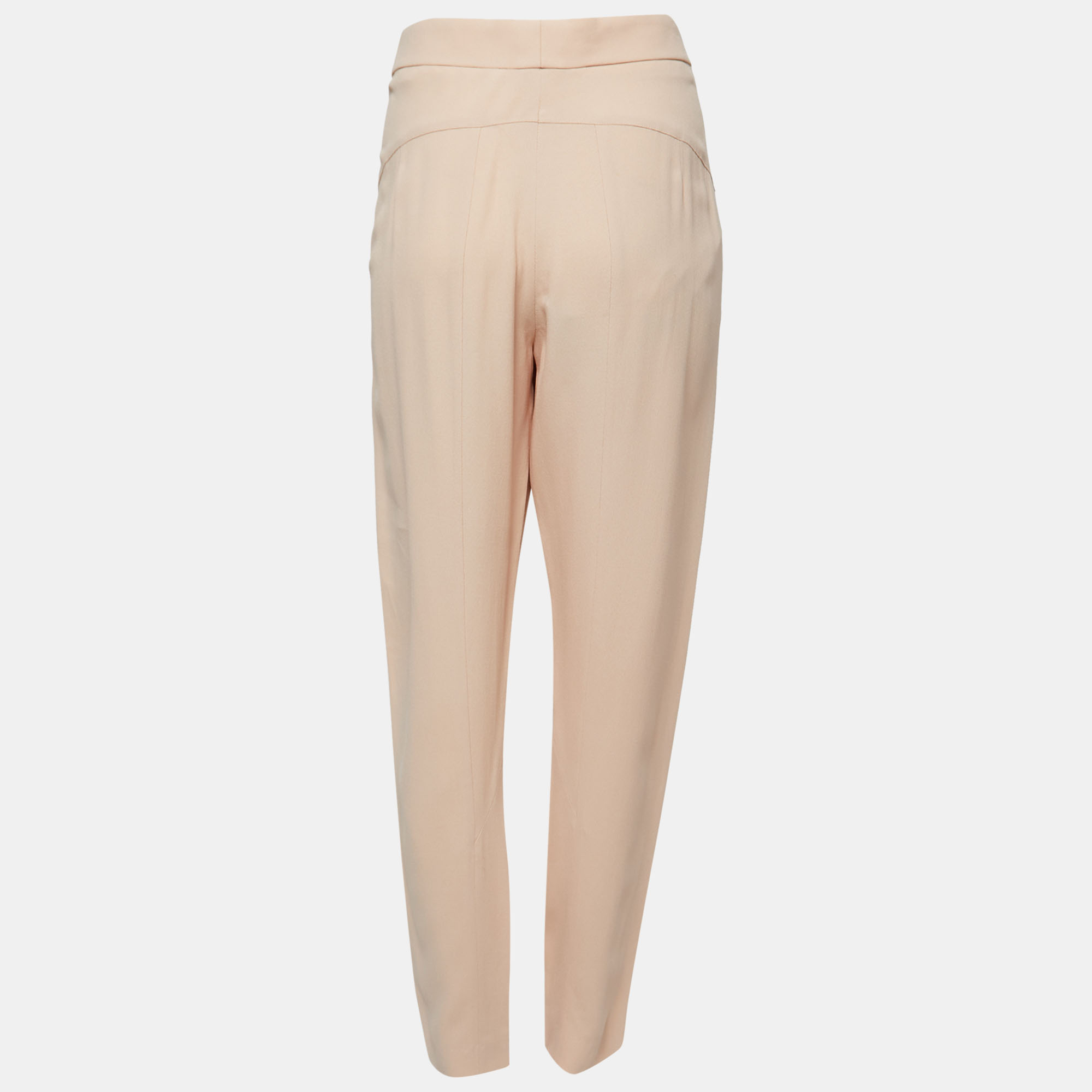

Chloe Beige Crepe Front Pleated Trousers