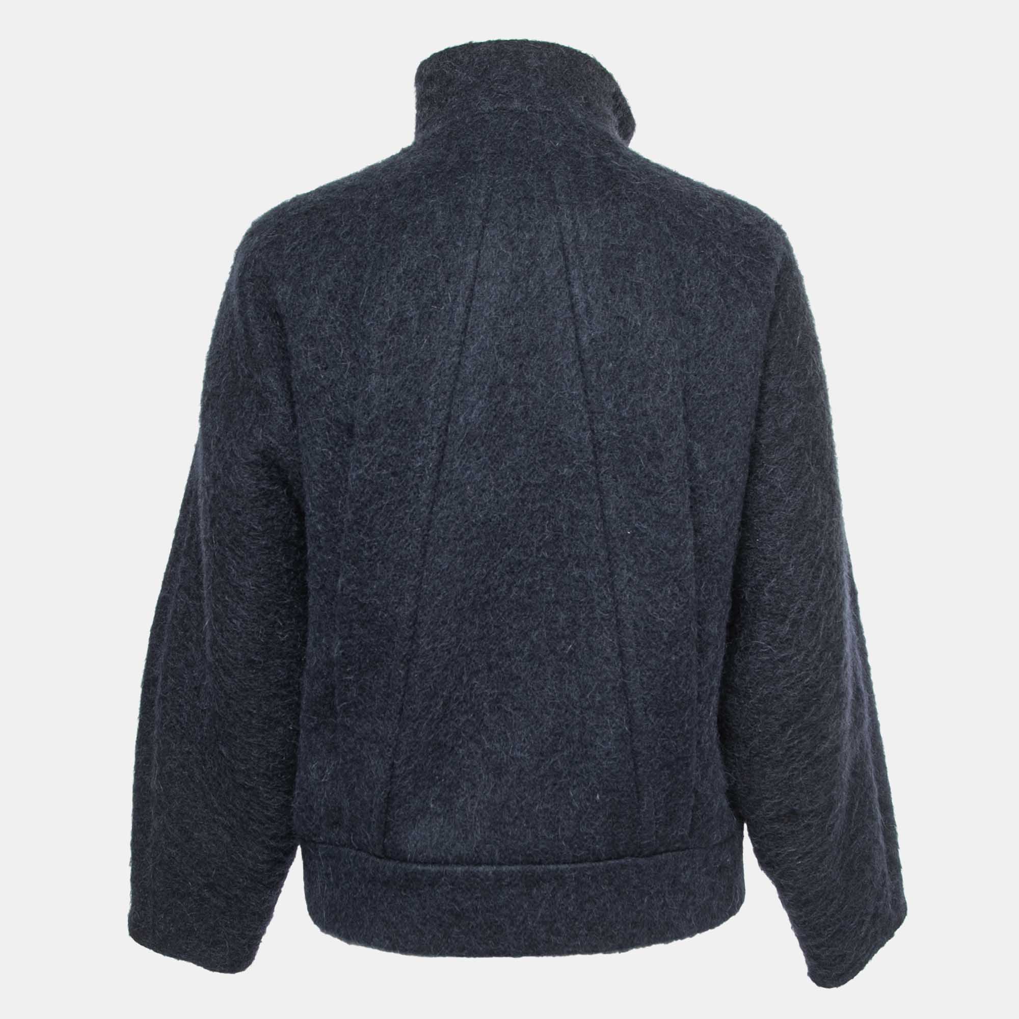

Chloe Dark Blue Wool & Alpaca Zip-Up Jacket