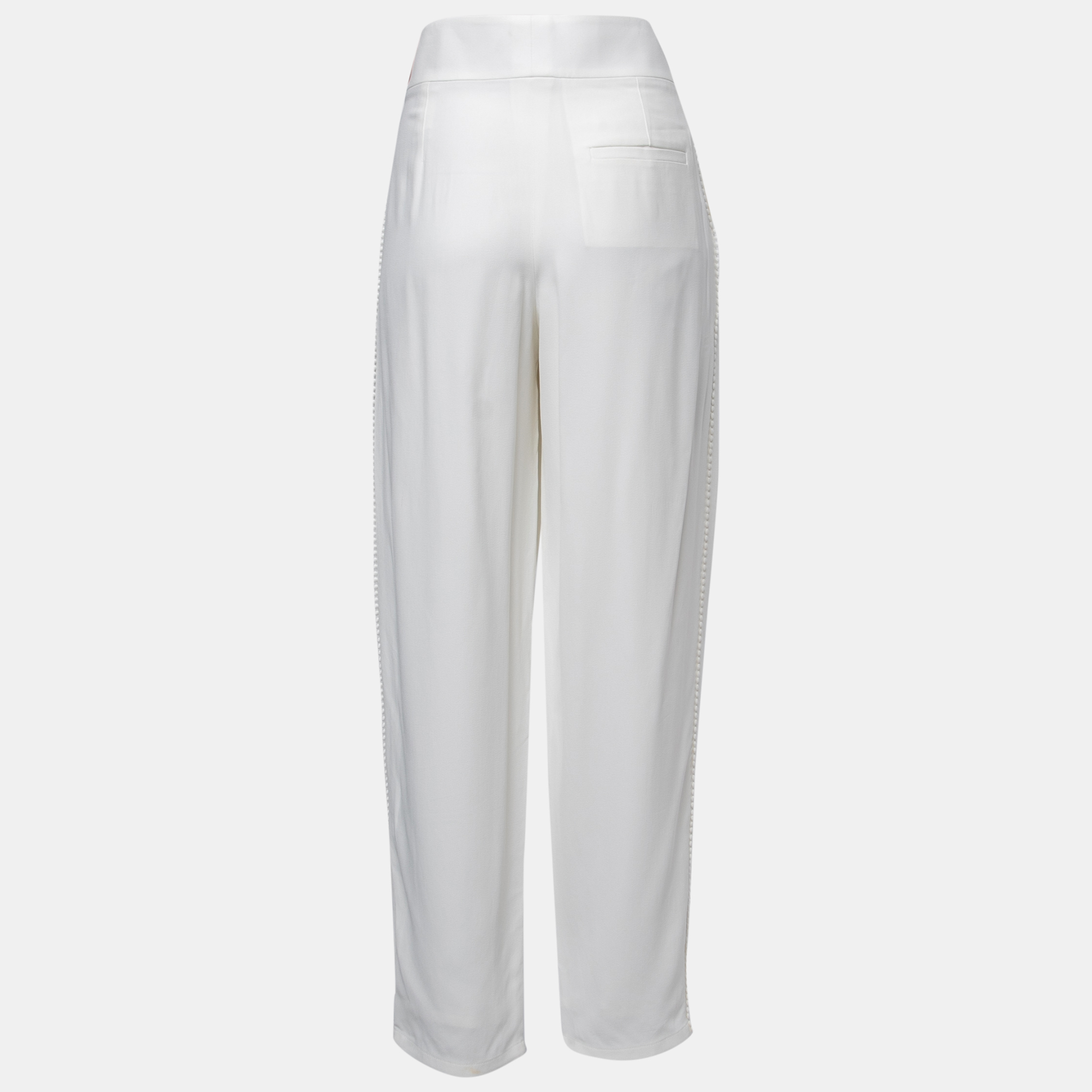 

Chloe White Crepe Straight Fit Pants